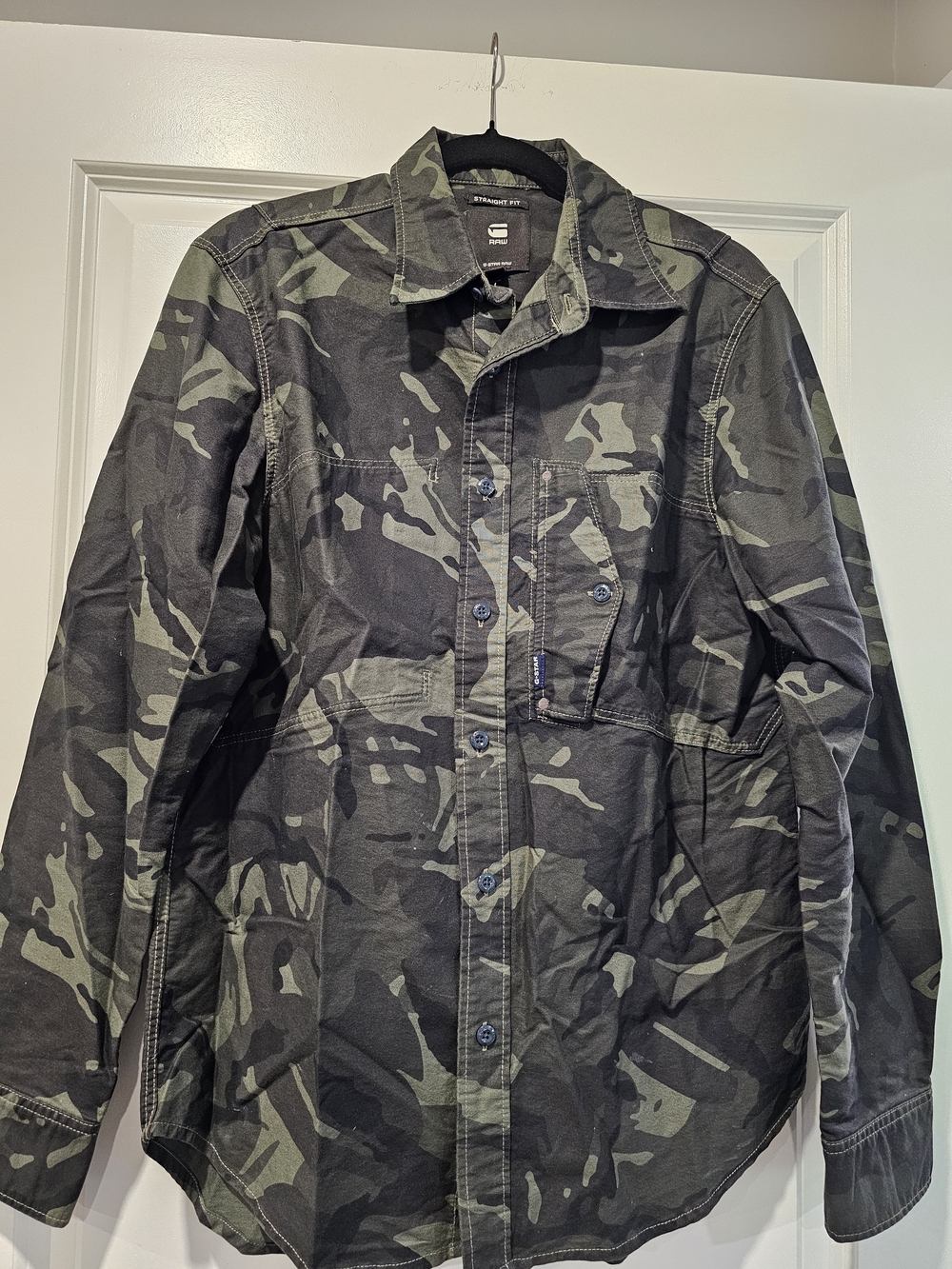 G-Star Men's Camouflage Button-Up Overshirt - Green Camo